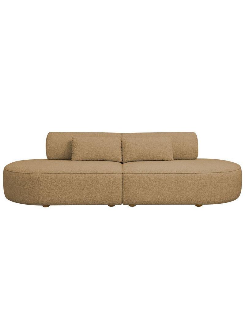 Sofá Orgânico Horizonte 4 Lugares 230cm Bouclé Camel - Nexta Casa
