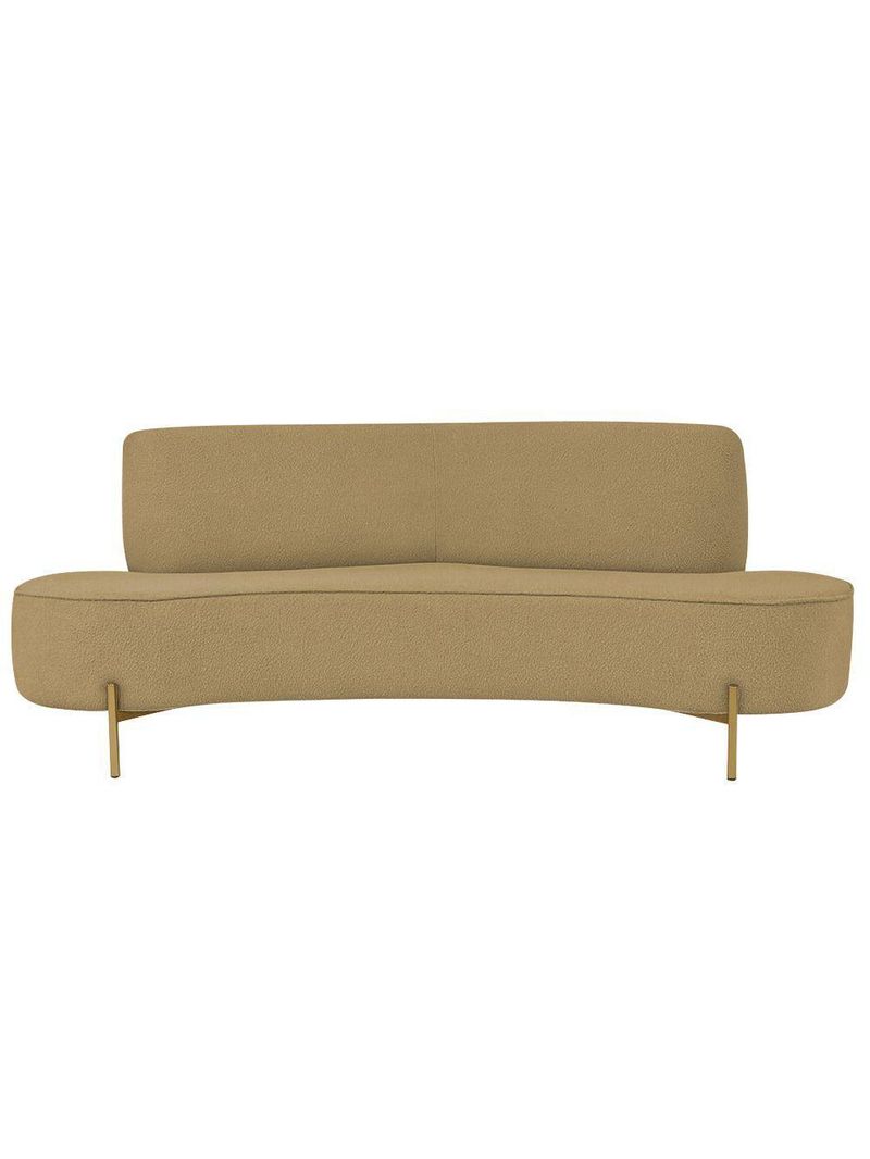 Sofá Orgânico 2 Lugares 150cm Argos Pés Ouro Fosco Bouclé Camel - Nexta Casa