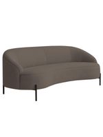 Sofá Curvo Porto 03 Lugares 180cm Pés Preto Bouclé Marrom - Nexta Casa
