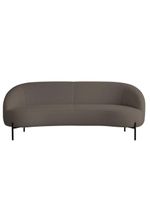 Sofá Curvo Porto 03 Lugares 180cm Pés Preto Bouclé Marrom - Nexta Casa