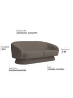 Sofá Orgânico 03 Lugares 180cm Liz Bouclé Marrom - Nexta Casa