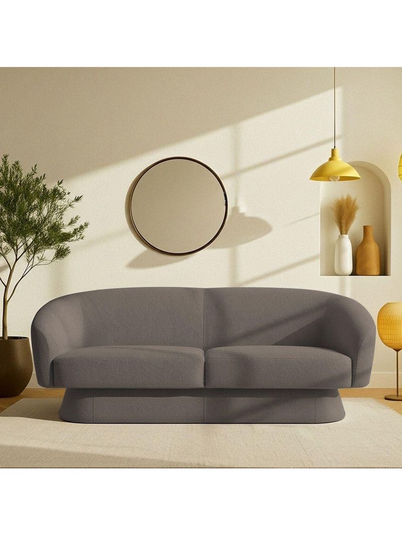 Sofá Orgânico 03 Lugares 180cm Liz Bouclé Marrom - Nexta Casa