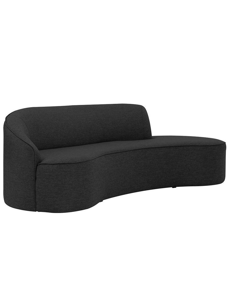 Sofá Curvo 03 Lugares 180cm Eron Braço Direito Linho Preto Acinzentado - Nexta Casa