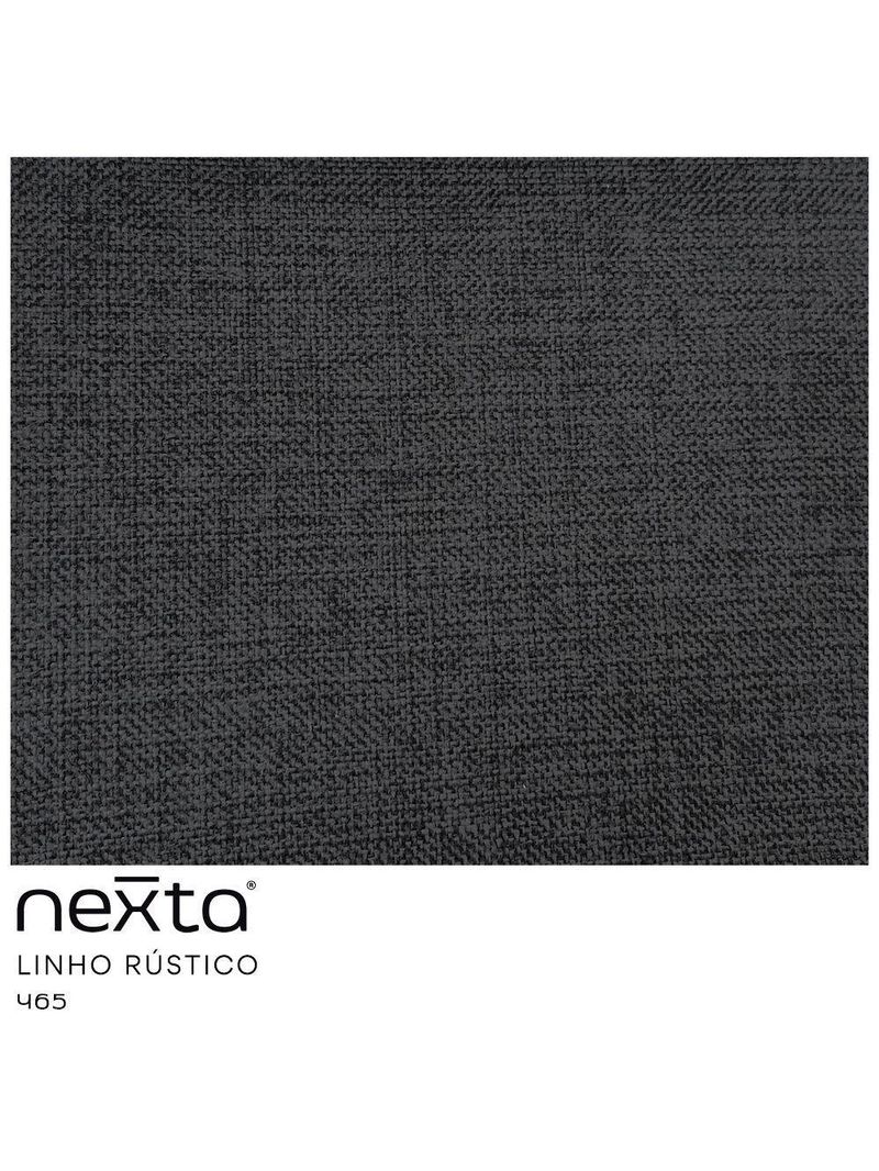 Sofá Curvo 03 Lugares 180cm Eron Braço Direito Linho Preto Acinzentado - Nexta Casa
