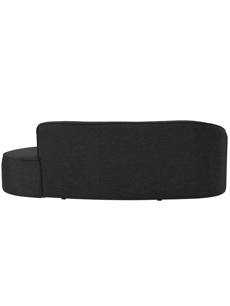 Sofá Curvo 03 Lugares 180cm Eron Braço Direito Linho Preto Acinzentado - Nexta Casa