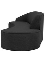 Sofá Curvo 03 Lugares 180cm Eron Braço Direito Linho Preto Acinzentado - Nexta Casa
