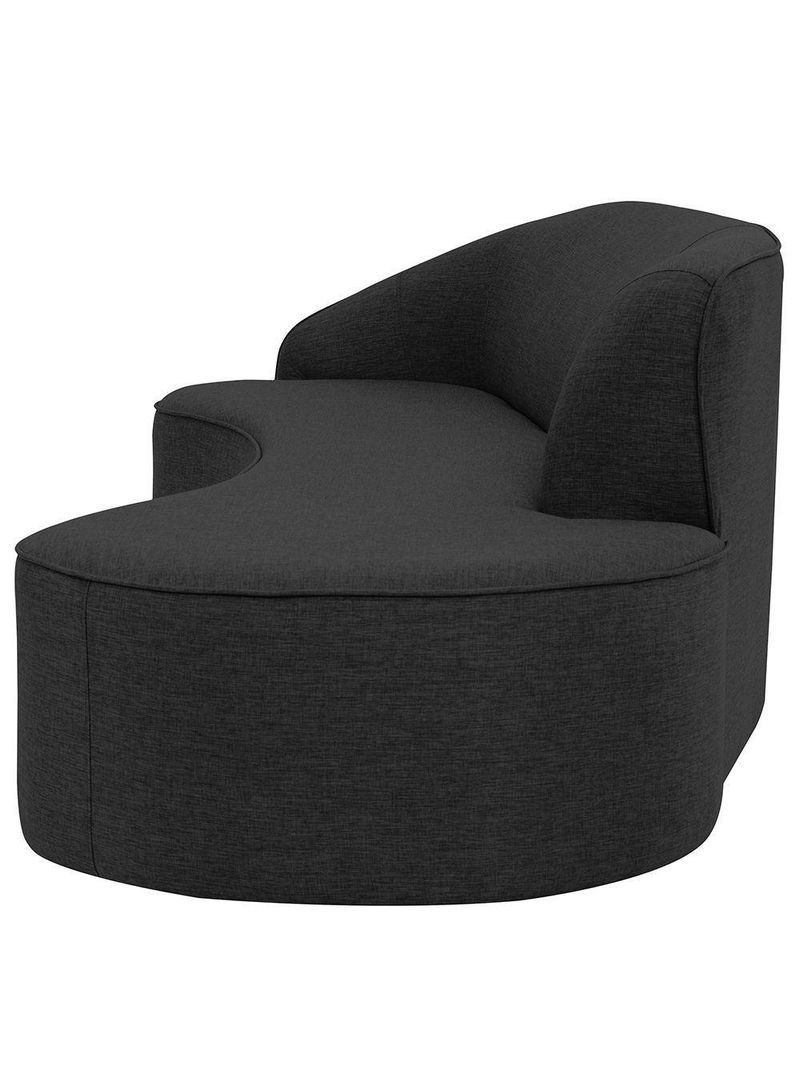 Sofá Curvo 03 Lugares 180cm Eron Braço Direito Linho Preto Acinzentado - Nexta Casa