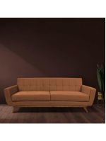 Sofá 03 Lugares 180cm Sala De Estar Miami Veludo Camel - Nexta Casa