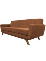 Sofá 03 Lugares 180cm Sala De Estar Miami Veludo Camel - Nexta Casa