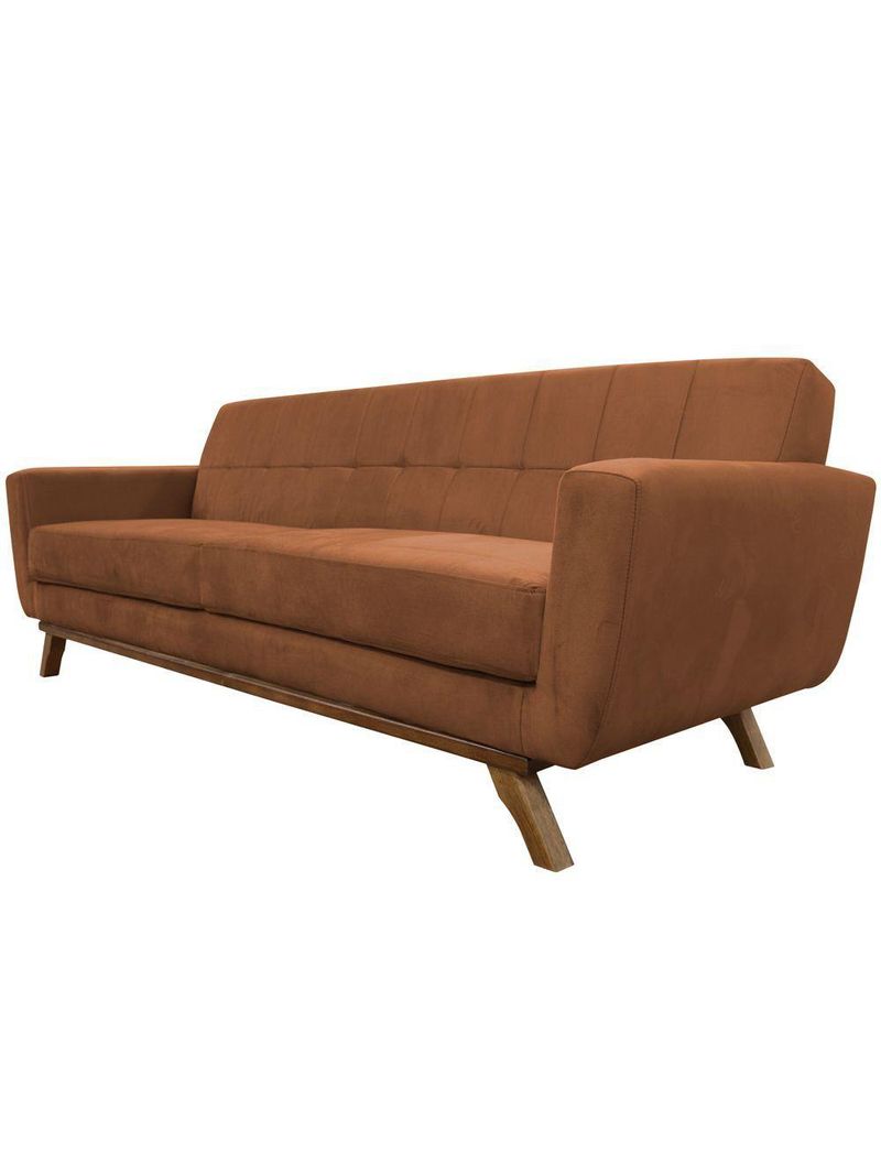 Sofá 03 Lugares 180cm Sala De Estar Miami Veludo Camel - Nexta Casa