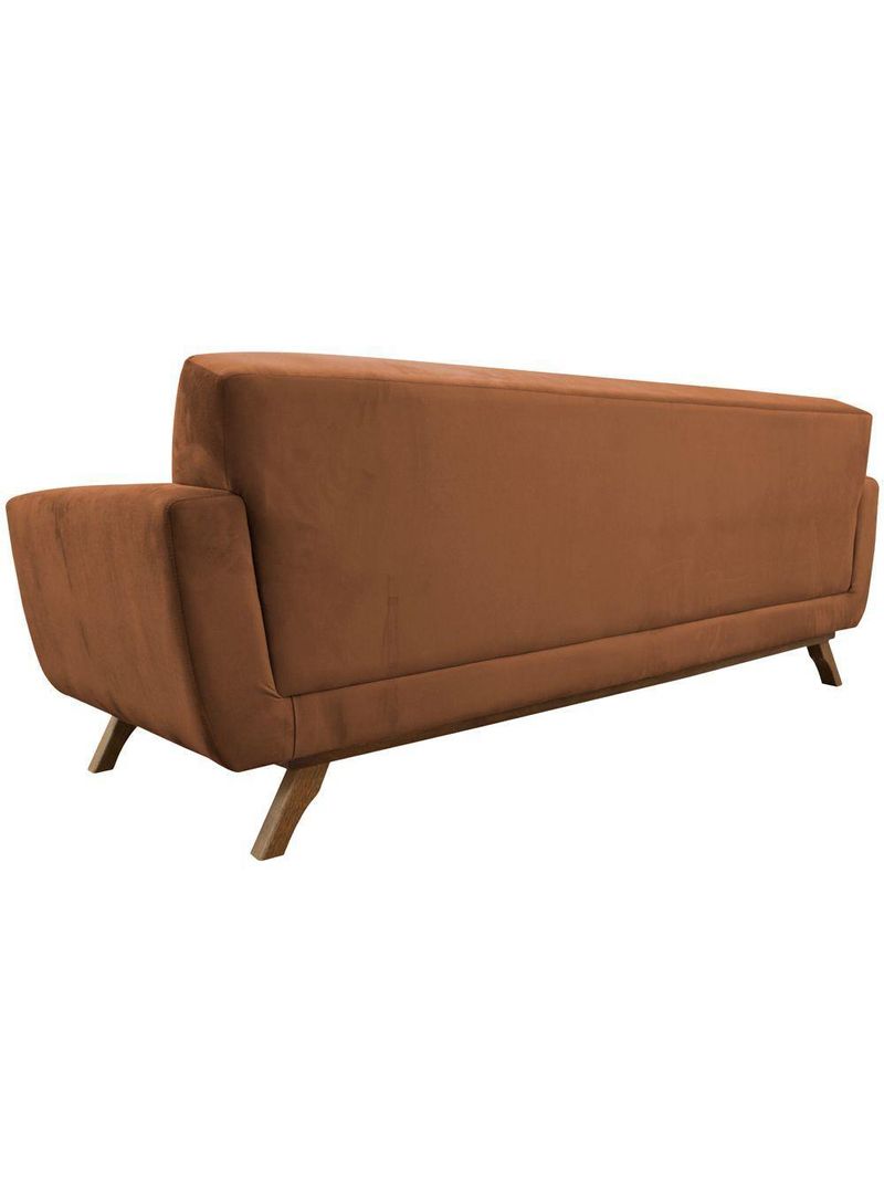 Sofá 03 Lugares 180cm Sala De Estar Miami Veludo Camel - Nexta Casa
