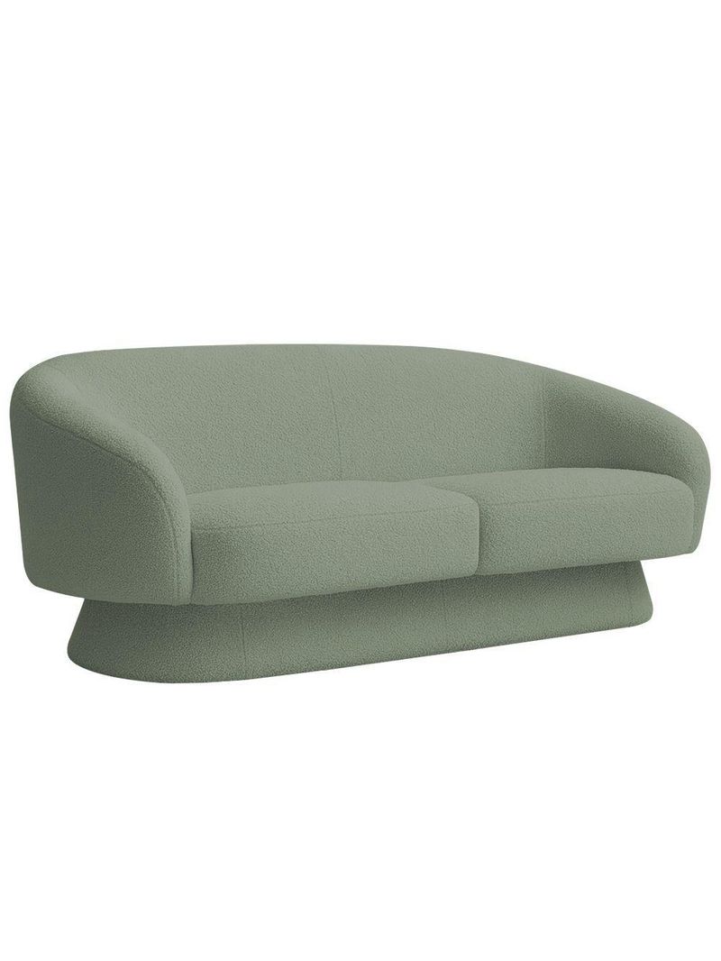 Sofá Orgânico 03 Lugares 180cm Liz Bouclé Verde Claro - Nexta Casa