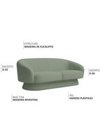 Sofá Orgânico 03 Lugares 180cm Liz Bouclé Verde Claro - Nexta Casa