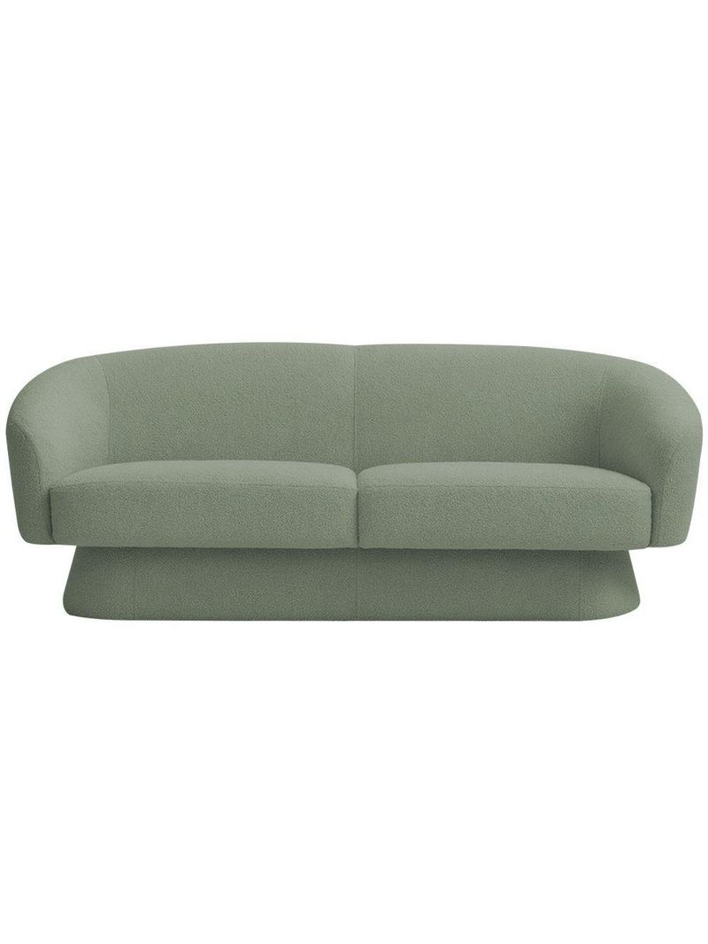 Sofá Orgânico 03 Lugares 180cm Liz Bouclé Verde Claro - Nexta Casa