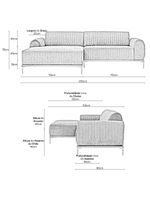 Sofá Molino 3 Lugares 230cm Chaise Direito Pés Gold Veludo Roxo - Nexta Casa