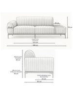 Sofá Molino 3 Lugares 180cm C/mesa Auxiliar Esquerdo Pés Ourof Bouclé Cinza Claro - Nexta Casa