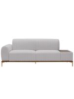 Sofá Molino 3 Lugares 180cm C/mesa Auxiliar Esquerdo Pés Ourof Bouclé Cinza Claro - Nexta Casa