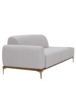 Sofá Molino 3 Lugares 180cm C/mesa Auxiliar Esquerdo Pés Ourof Bouclé Cinza Claro - Nexta Casa