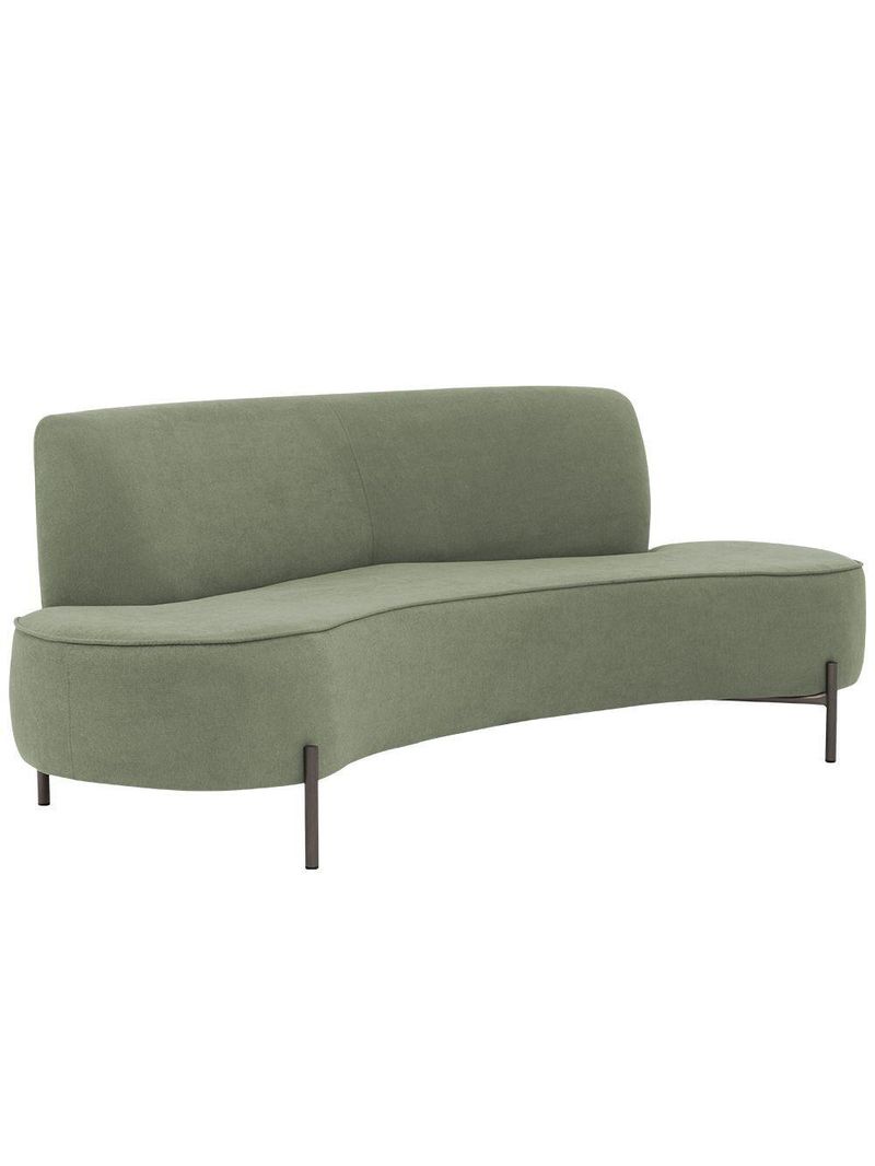 Sofá Orgânico 2 Lugares 150cm Argos Pés Titânio Linho Verde - Nexta Casa