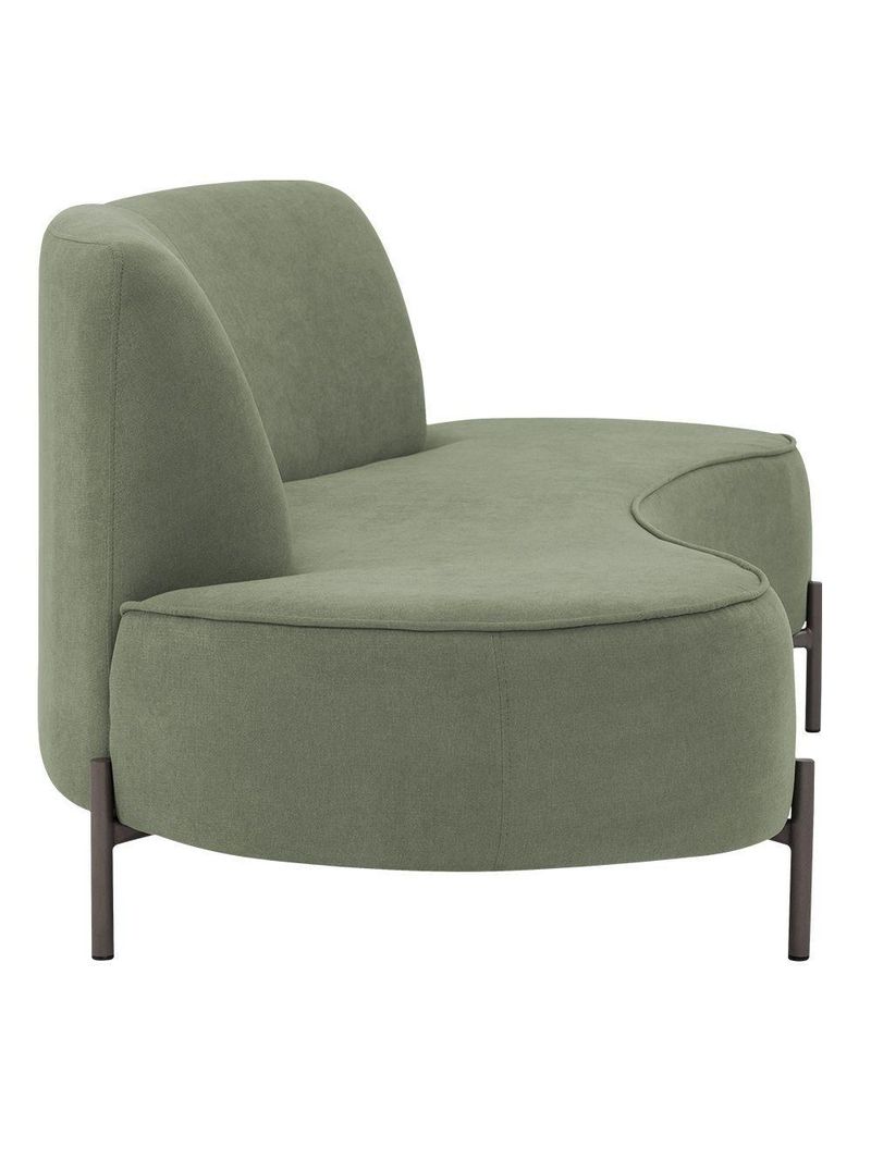 Sofá Orgânico 2 Lugares 150cm Argos Pés Titânio Linho Verde - Nexta Casa