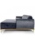 Sofá Molino 3 Lugares 230cm Chaise Esquerdo Pés Gold Veludo Titânio - Nexta Casa