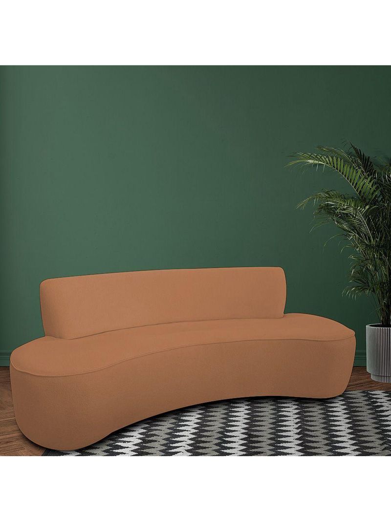 Sofá Orgânico 04 Lugares 230cm Mônaco Bouclé Terracota - Nexta Casa