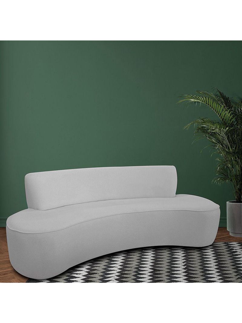 Sofá Orgânico 04 Lugares 230cm Mônaco Bouclé Cinza Claro - Nexta Casa