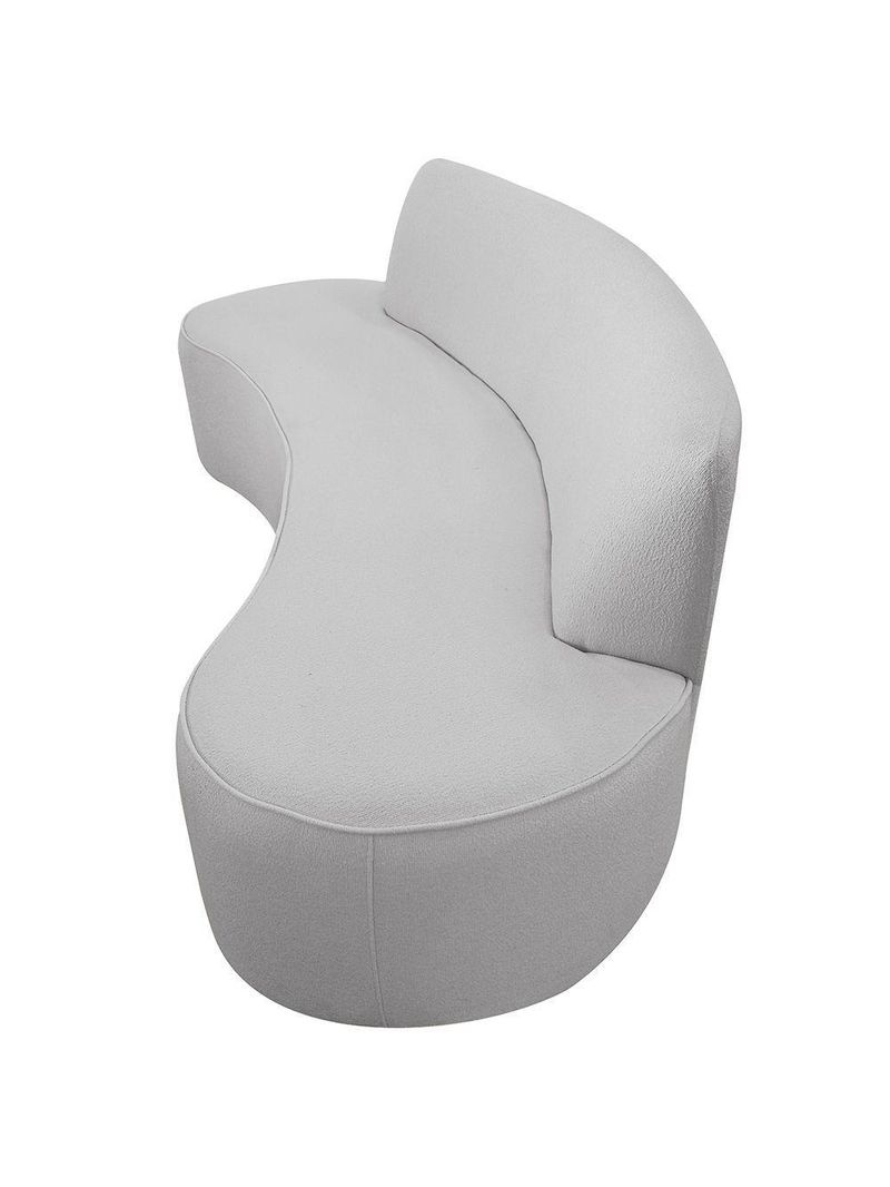 Sofá Orgânico 04 Lugares 230cm Mônaco Bouclé Cinza Claro - Nexta Casa