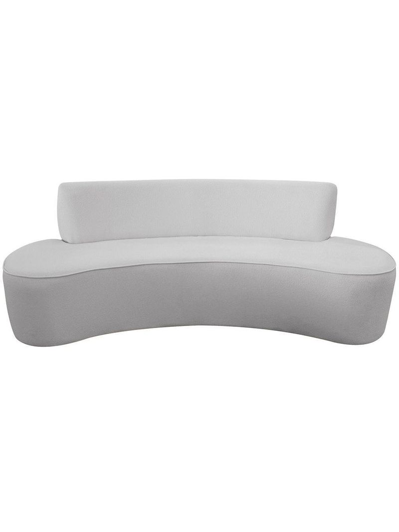 Sofá Orgânico 04 Lugares 230cm Mônaco Bouclé Cinza Claro - Nexta Casa