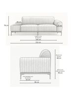 Sofá Molino 3 Lugares 210cm C/mesa Auxiliar Direito Pés Ourof Bouclé Verde Claro - Nexta Casa