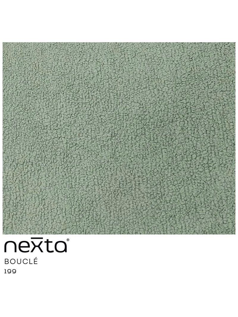 Sofá Molino 3 Lugares 210cm C/mesa Auxiliar Direito Pés Ourof Bouclé Verde Claro - Nexta Casa