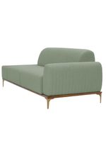 Sofá Molino 3 Lugares 210cm C/mesa Auxiliar Direito Pés Ourof Bouclé Verde Claro - Nexta Casa