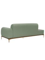 Sofá Molino 3 Lugares 210cm C/mesa Auxiliar Direito Pés Ourof Bouclé Verde Claro - Nexta Casa