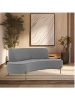 Sofá Orgânico 2 Lugares 150cm Argos Pés Ouro Fosco Linho Cinza - Nexta Casa
