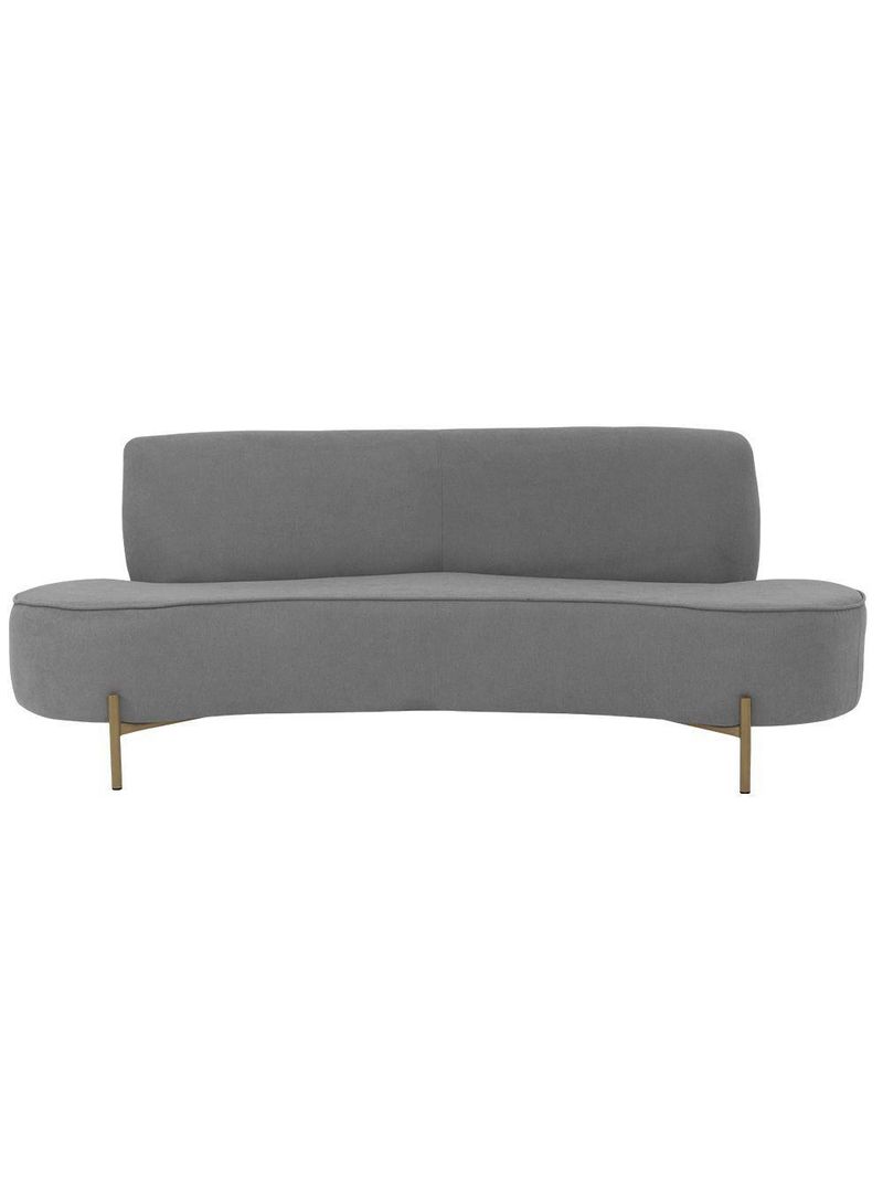 Sofá Orgânico 2 Lugares 150cm Argos Pés Ouro Fosco Linho Cinza - Nexta Casa