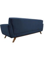 Sofá 03 Lugares 180cm Sala De Estar Miami Veludo Azul Escuro - Nexta Casa