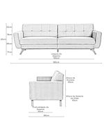 Sofá 03 Lugares 180cm Sala De Estar Miami Veludo Azul Escuro - Nexta Casa