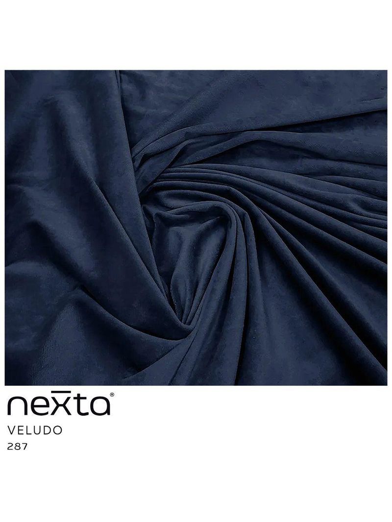 Sofá 03 Lugares 180cm Sala De Estar Miami Veludo Azul Escuro - Nexta Casa