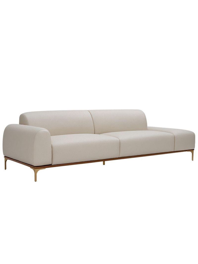 Sofá Living Unne 3 Lugares 210cm Terminal Esquerdo Corano Off White - Nexta Casa