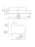 Sofá Living Unne 3 Lugares 210cm Terminal Esquerdo Corano Off White - Nexta Casa