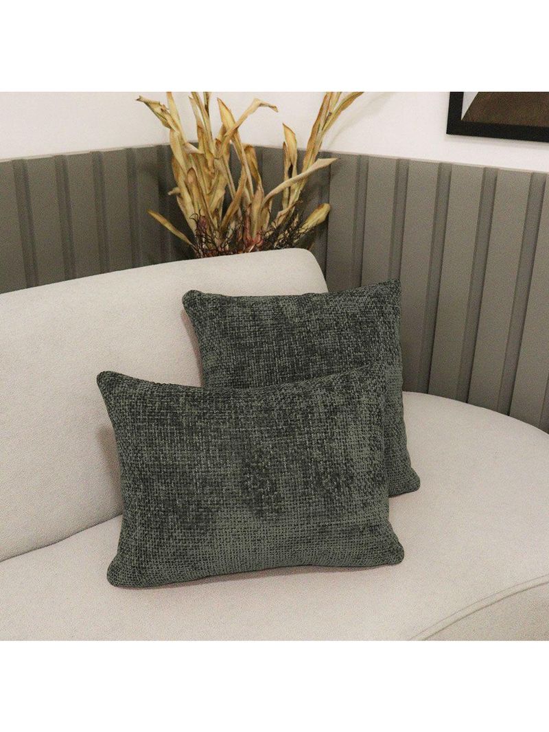 Kit 02 Almofadas Decorativas 30x45cm E 40x40cm Linhão Verde - Nexta Casa