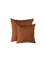 Kit 2 Almofadas Tressê 50x50cm E 40x40cm Veludo Terracota - Nexta Casa