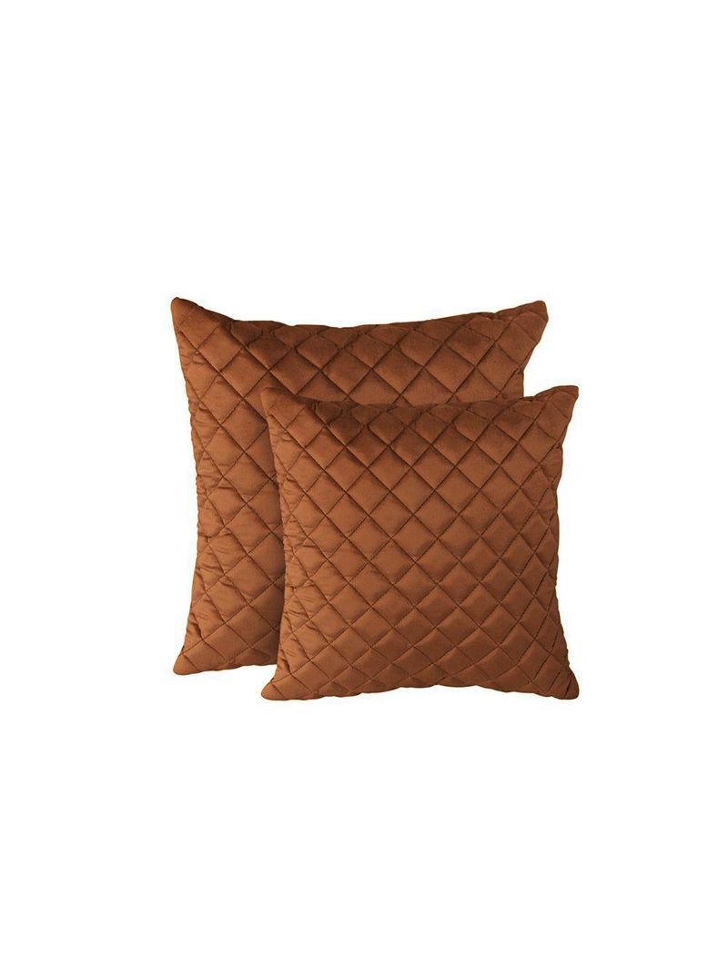 Kit 2 Almofadas Tressê 50x50cm E 40x40cm Veludo Terracota - Nexta Casa