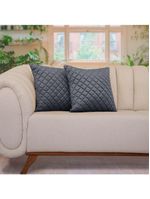 Kit 2 Almofadas Tressê 50x50cm Veludo Cinza - Nexta Casa