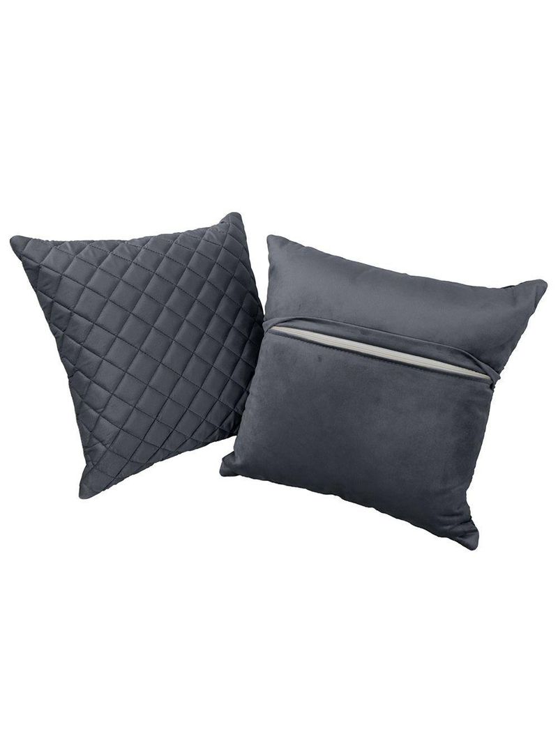 Kit 2 Almofadas Tressê 50x50cm Veludo Cinza - Nexta Casa
