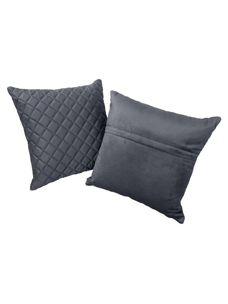 Kit 2 Almofadas Tressê 50x50cm Veludo Cinza - Nexta Casa
