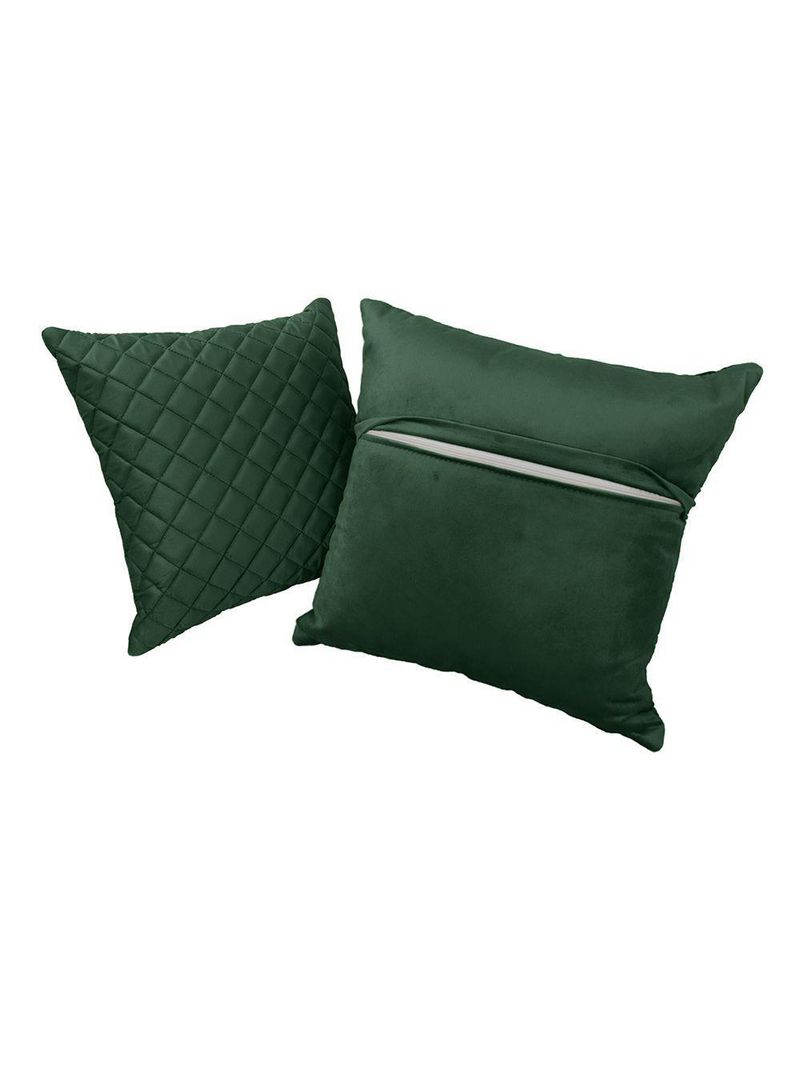 Kit 2 Almofadas Tressê 50x50cm E 40x40cm Veludo Verde - Nexta Casa