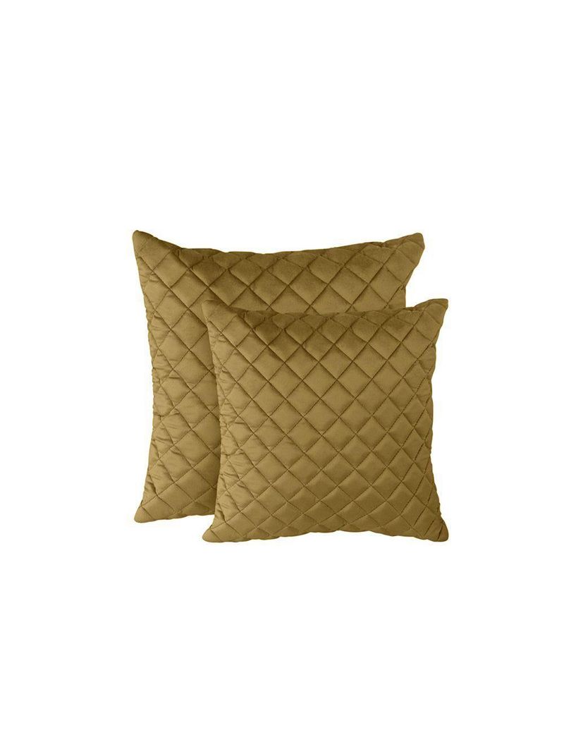 Kit 2 Almofadas Tressê 50x50cm E 40x40cm Veludo Mostarda - Nexta Casa