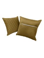Kit 2 Almofadas Tressê 50x50cm E 40x40cm Veludo Mostarda - Nexta Casa