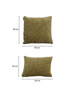 Kit 02 Almofadas Decorativas 30x45cm E 40x40cm Linhão Mostarda - Nexta Casa